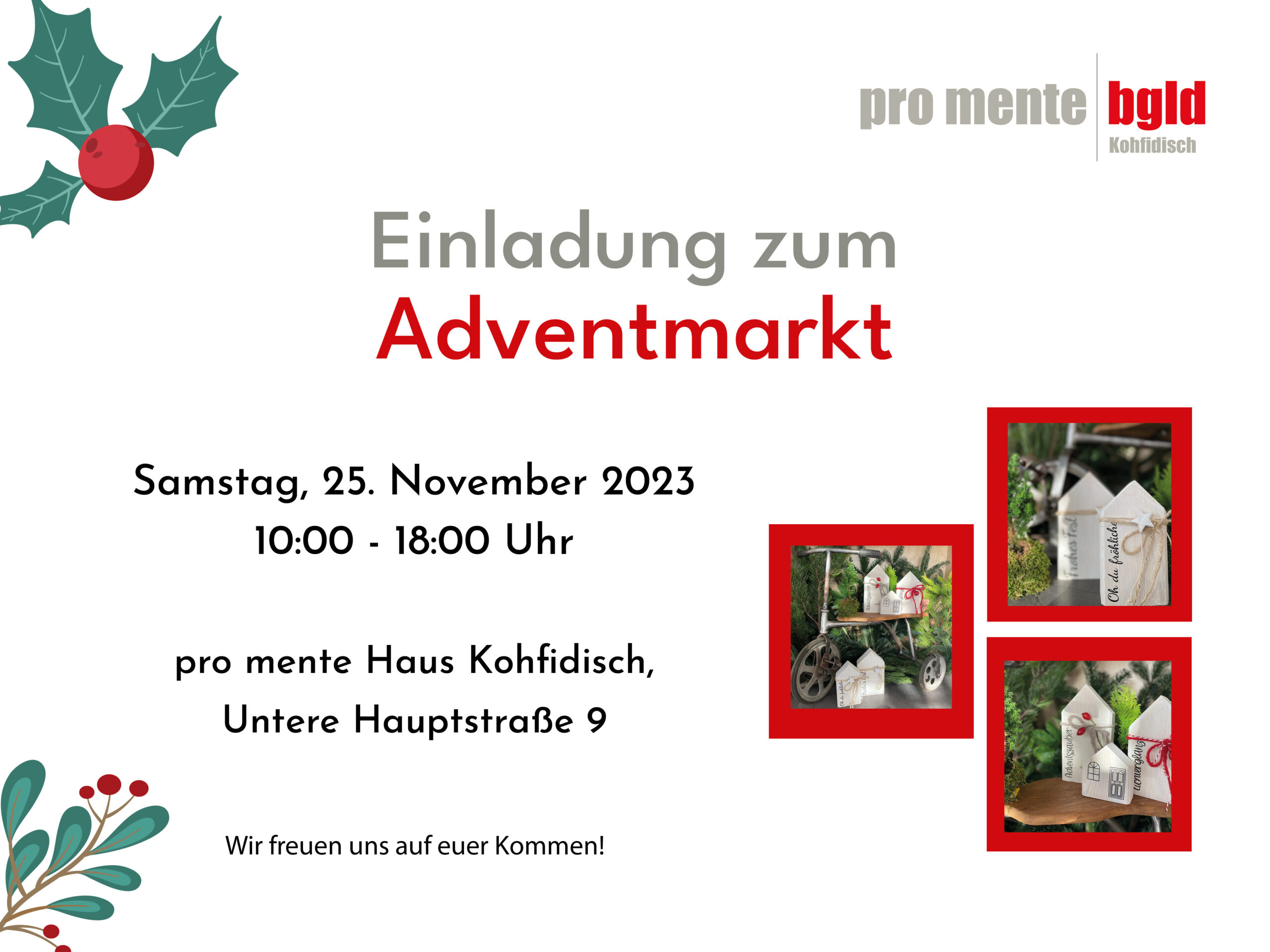 Einladung zum Adventmarkt Kohfidisch