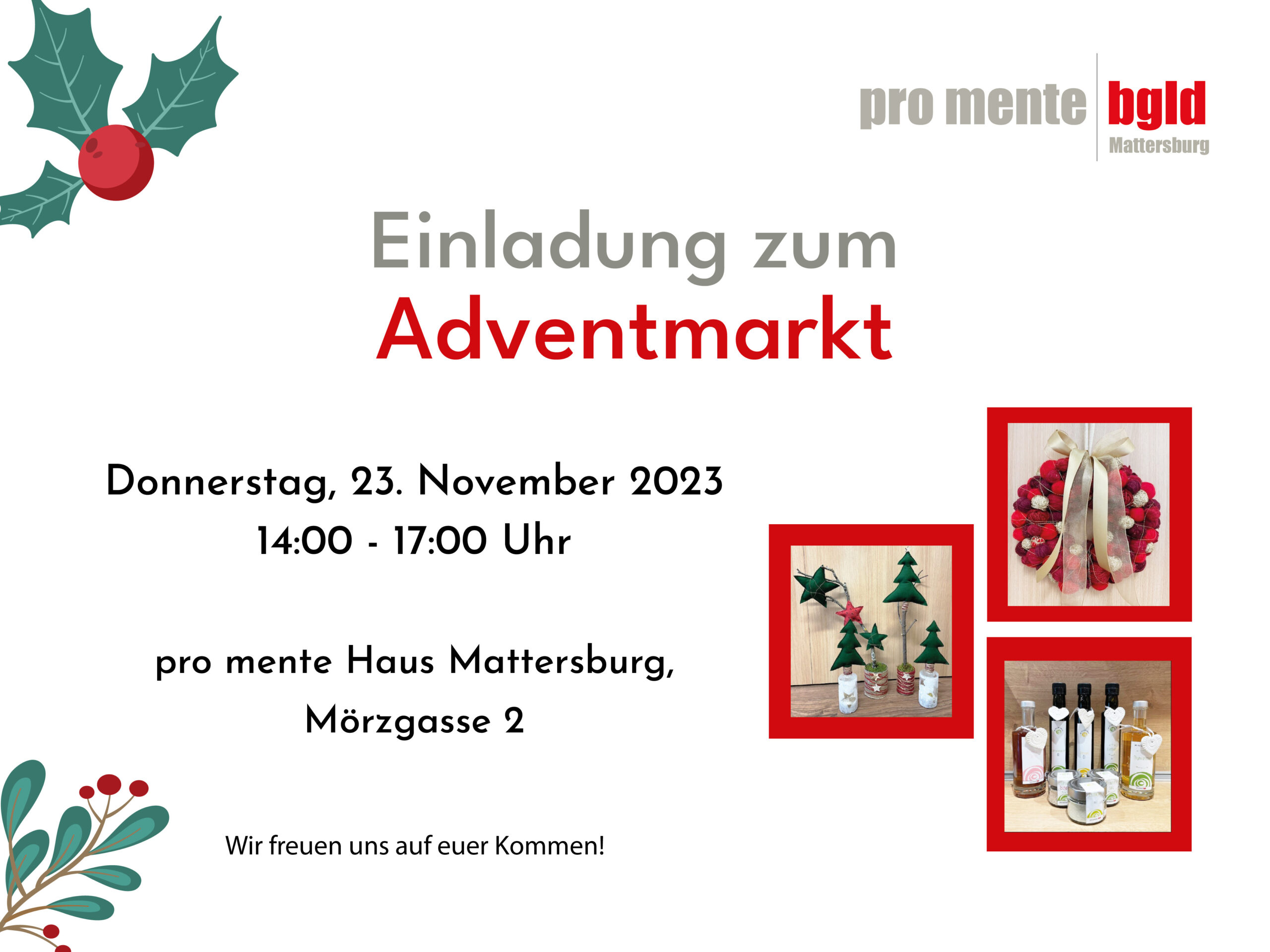Einladung für den Adventmarkt in Mattersburg